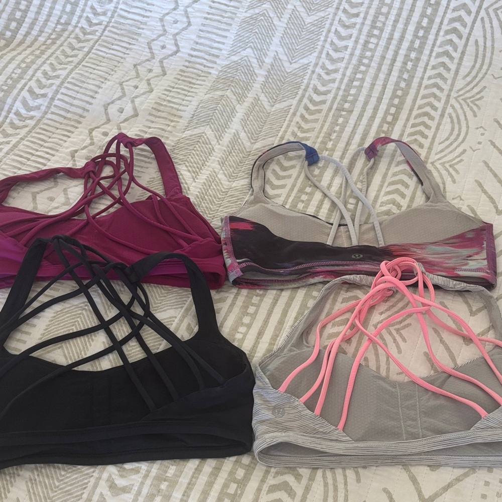 Lululemon free to be wild Sports Bras - Set of 4 (Black, Gray, Magenta, Pinkish)